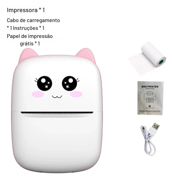 Impressora térmica sem fio Bluetooth portátil