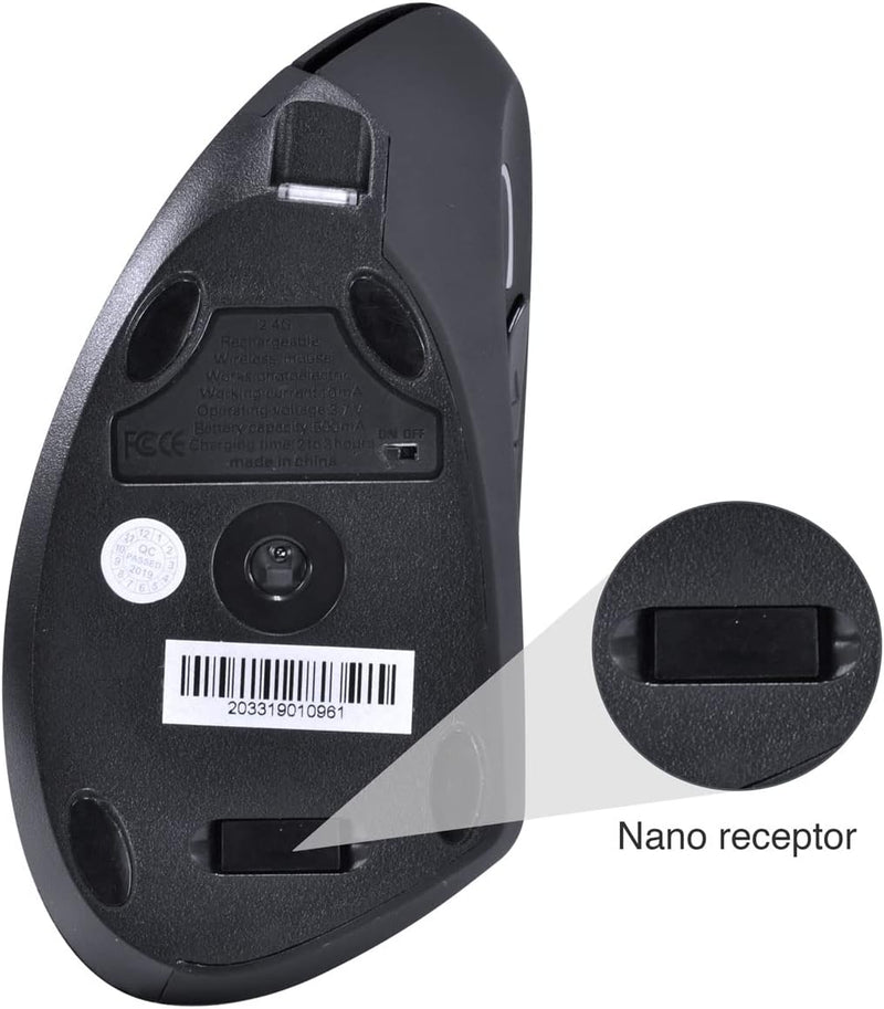 Mouse Vertical S/ Fio (wireless E Bluetooth) 2400dpi Ka-6660