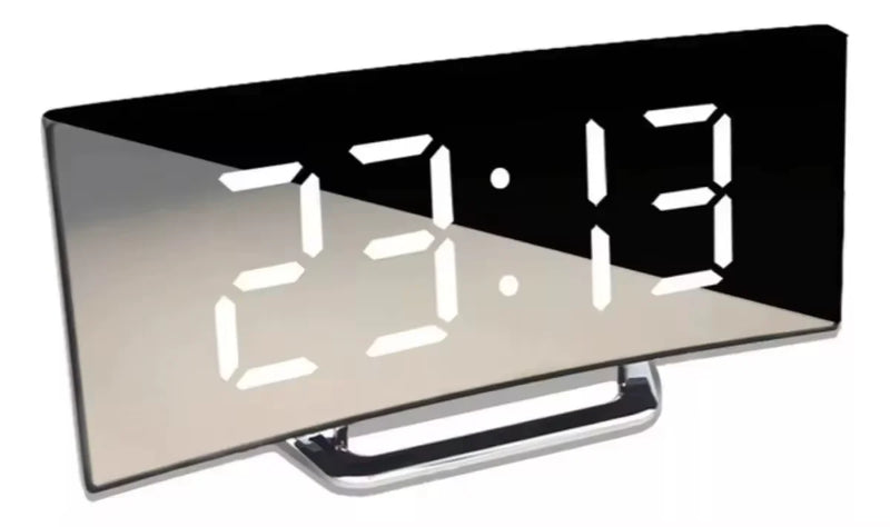 Despertador digital LED com tela curva