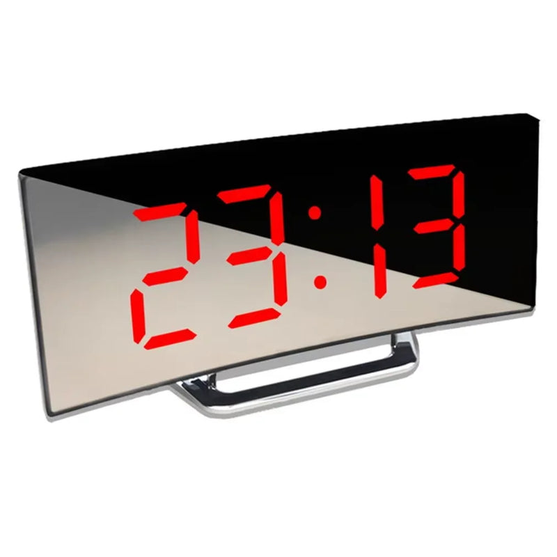 Despertador digital LED com tela curva
