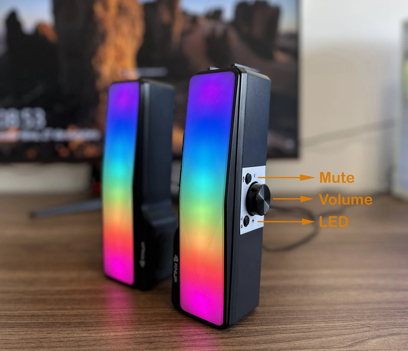 Caixa Som Caixinha Pc Computador Notebook Potente Led Rgb P2