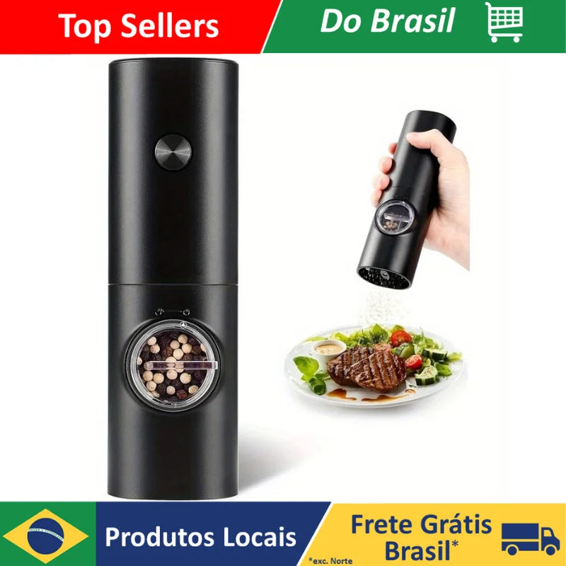 Moedor Elétrico de Sal Temperos Pimenta Condimentos Automáticos