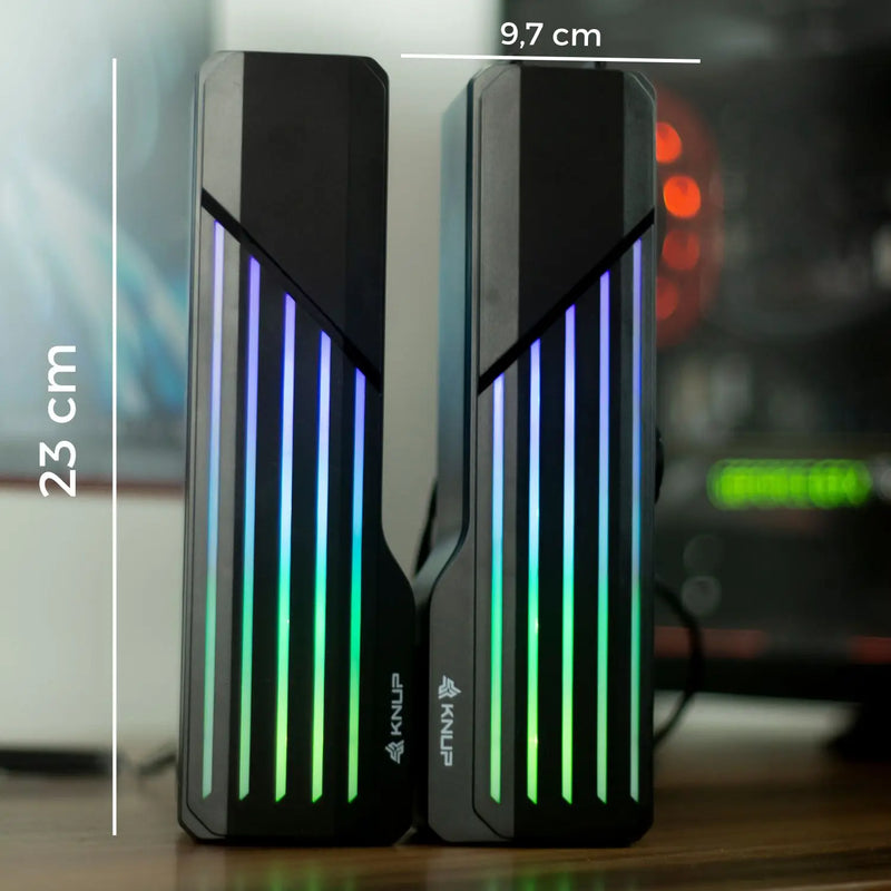 Caixa Som Gamer Caixinha Pc Computador Tv Potente Led Rgb P2