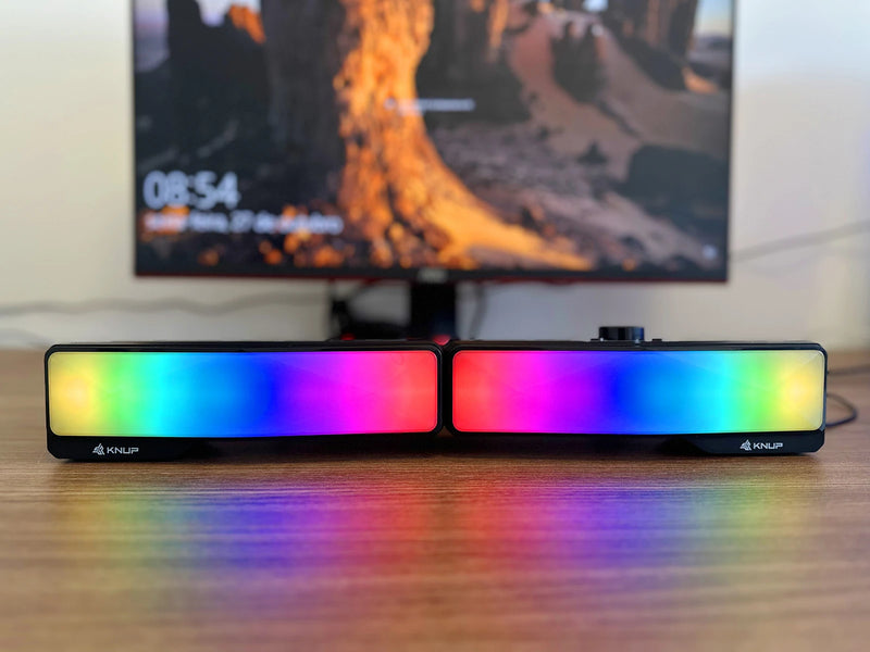 Caixa Som Caixinha Pc Computador Notebook Potente Led Rgb P2