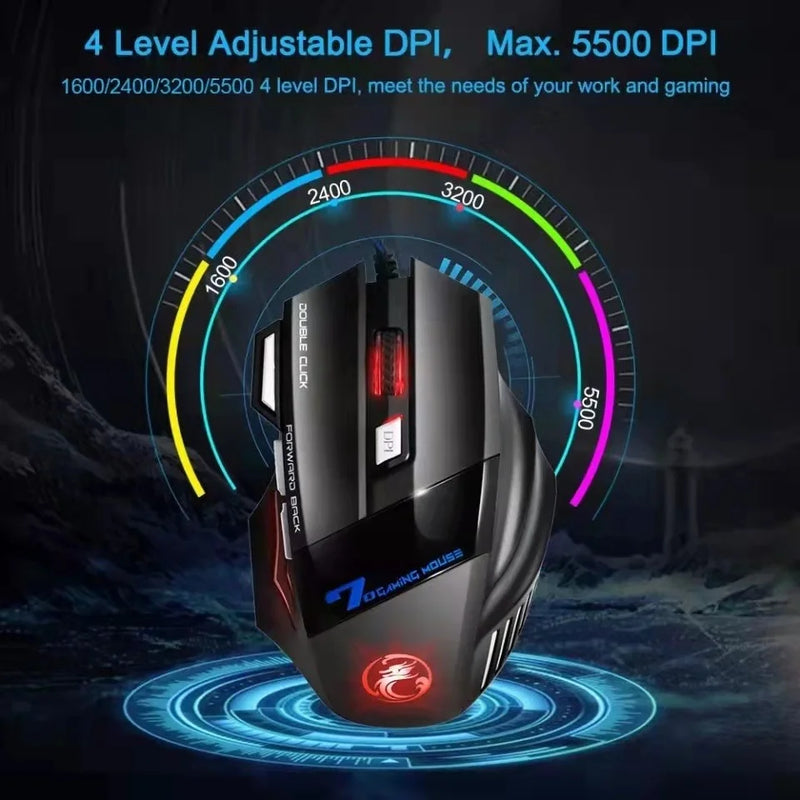 Mouse gamer para jogo computador 3200dpi com LED