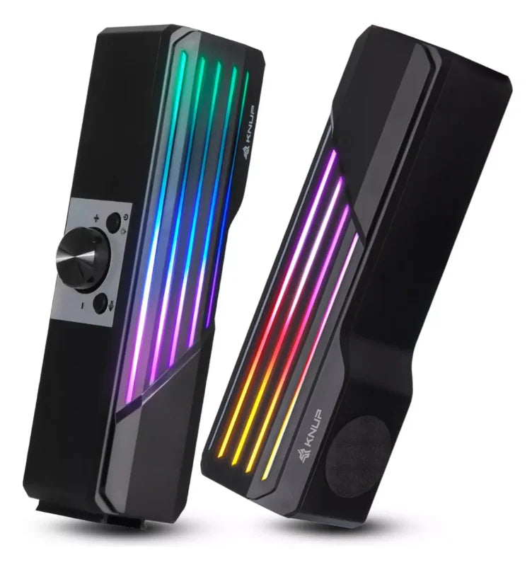 Caixa Som Gamer Caixinha Pc Computador Tv Potente Led Rgb P2