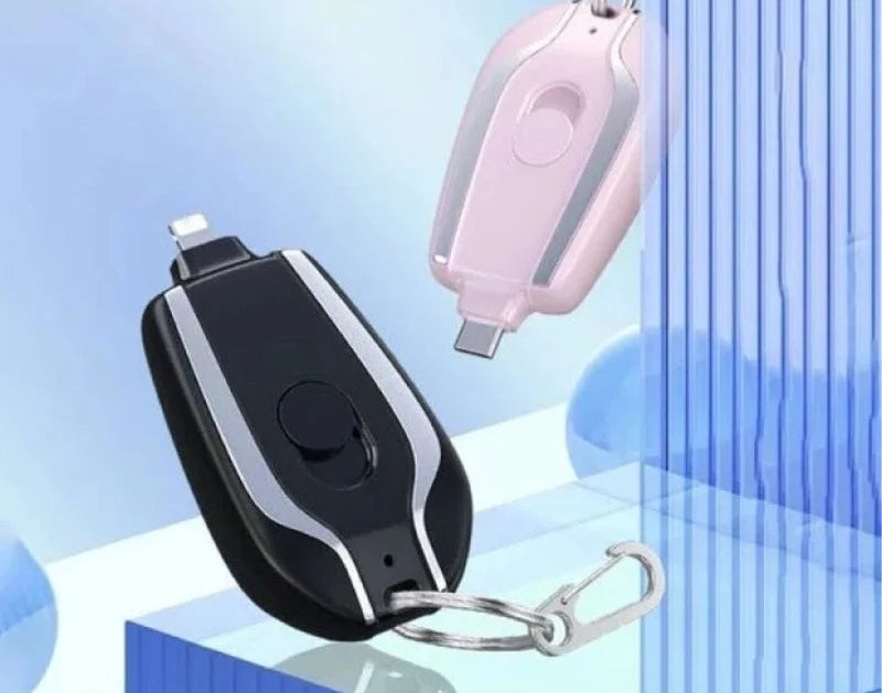 Carregador de chaveiro portátil | Mini bateria ultracompacta de 1500 mAh
