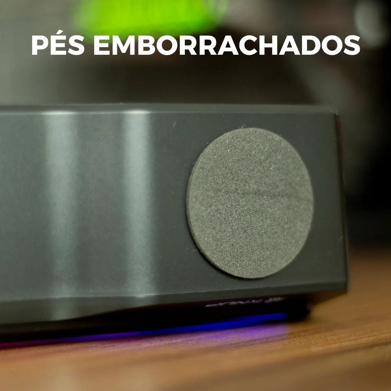 Caixa Som Gamer Caixinha Pc Computador Tv Potente Led Rgb P2