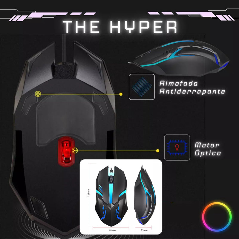 ALFA Mouse Gamer Usb 3200dpi Led Rgb Com Fio JX-M20