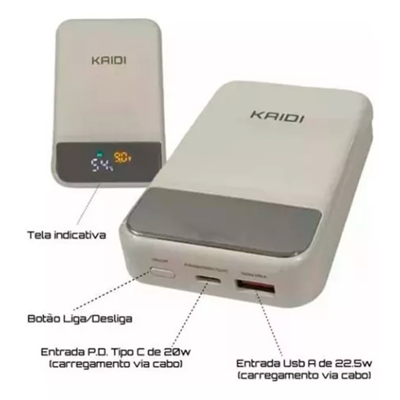 Carregador Por Indução Portatil Power Bank Magnético
