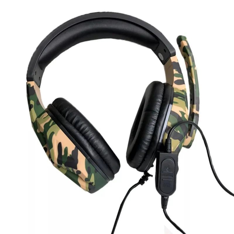 Camouflage Gamer Headset With Mic PS4 Xbox One Series PC