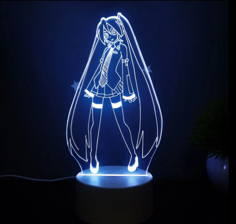 Luminária LED Luz Noturna Sala  Anime Hatsune Miku
