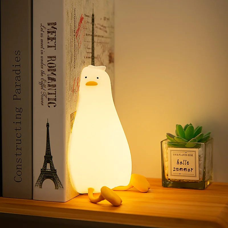 Pato Recarregável LED Night Light Pat Silicone Regulável