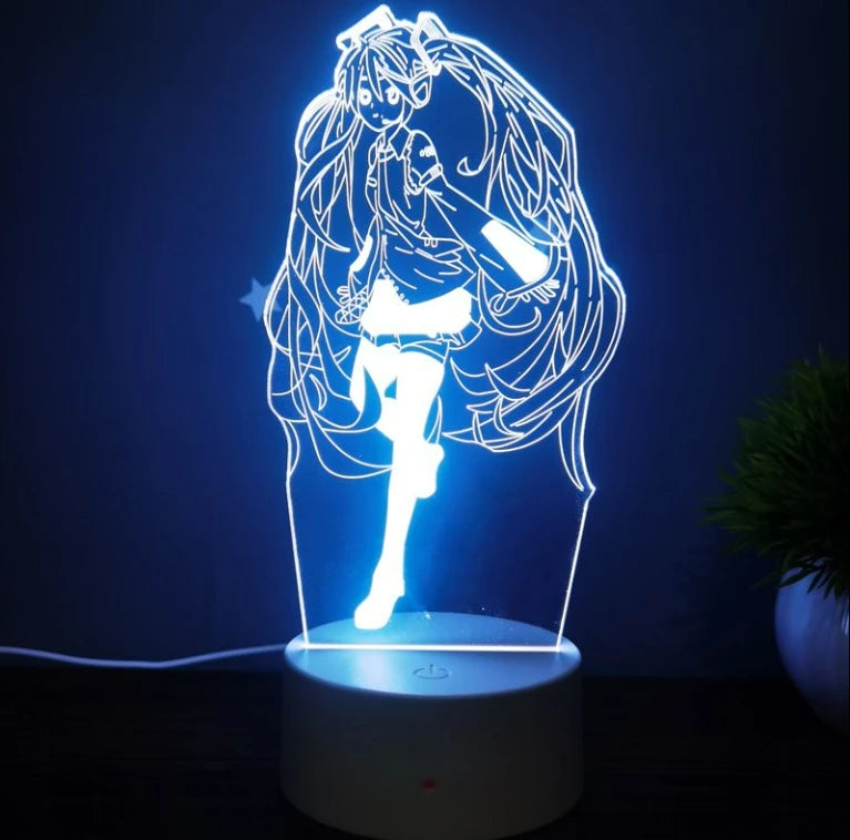 Luminária LED Luz Noturna Sala  Anime Hatsune Miku