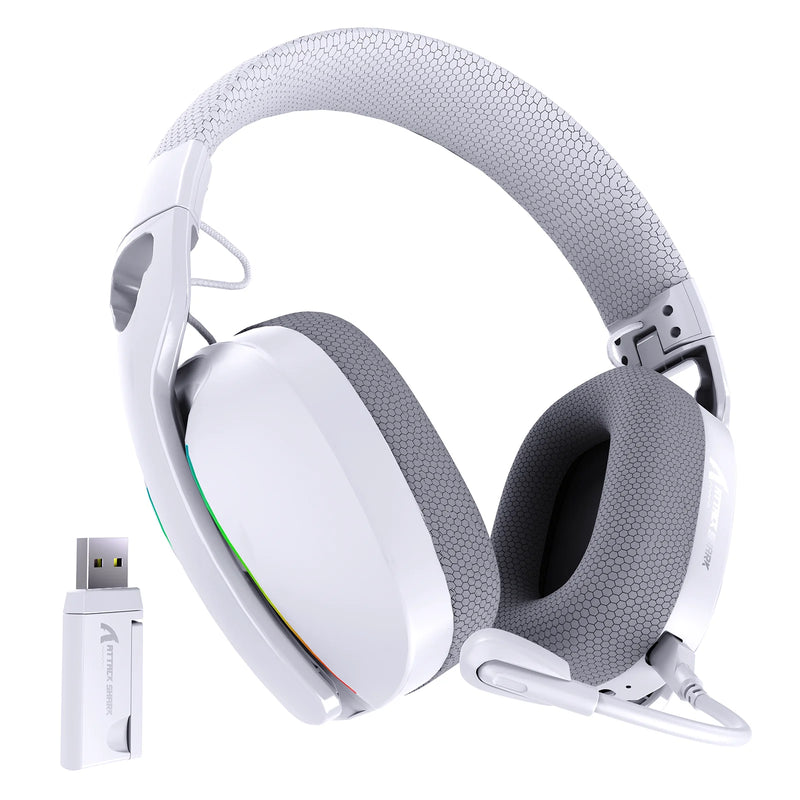 Headset Gamer ATTACK SHARK L90 Flexível, Destacável com Cancelamento de Ruído, RGB