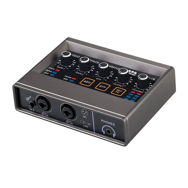 TEYUN Q-16 Interface de áudio Placa de som Conversor de 16 bits/48 KHz