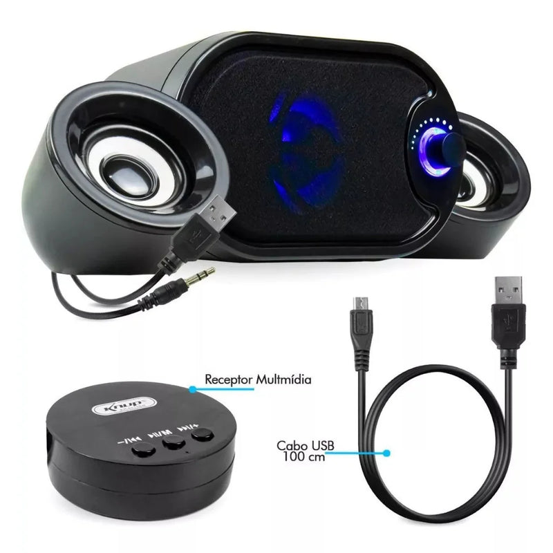 Caixa de Som Portátil com Subwoofer Potente para PC e Notebook