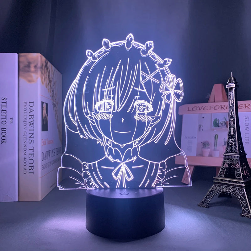 Lâmpada de anime Re Zero para decoração