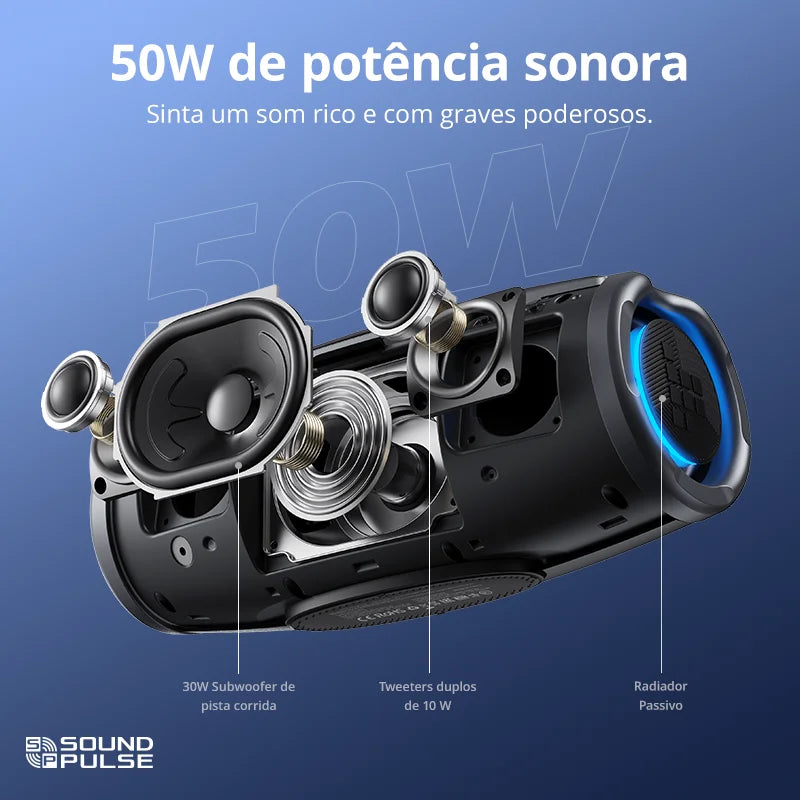 Tronsmart Mirtune S100 Speaker 50W Bluetooth Speaker com IPX7 à prova d'água