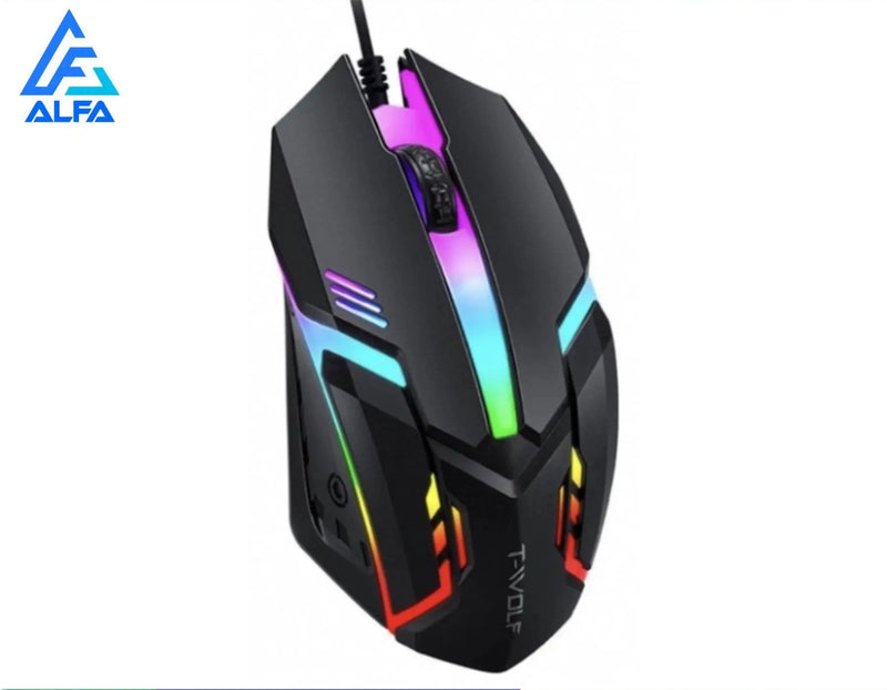 ALFA Mouse Gamer Usb 3200dpi Led Rgb Com Fio JX-M20