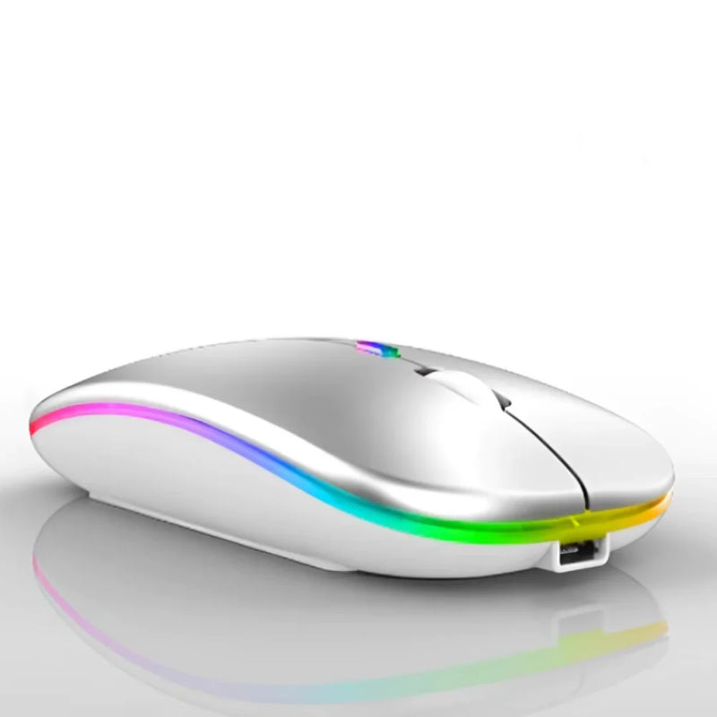 Mouse Sem Fio Wireless Recarregavel 2,4 Ghz com Led RGB