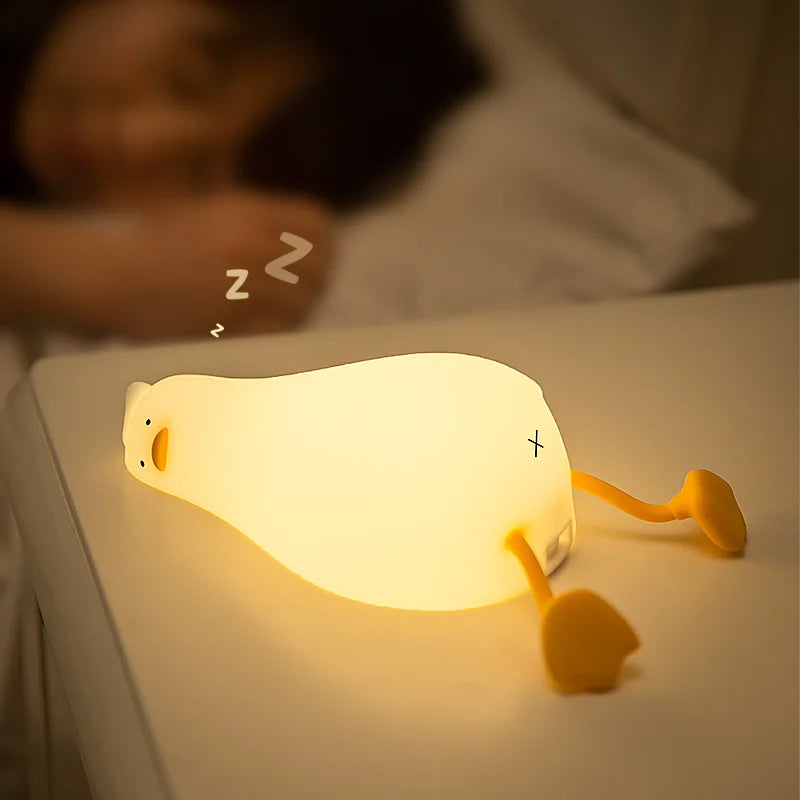 Pato Recarregável LED Night Light Pat Silicone Regulável