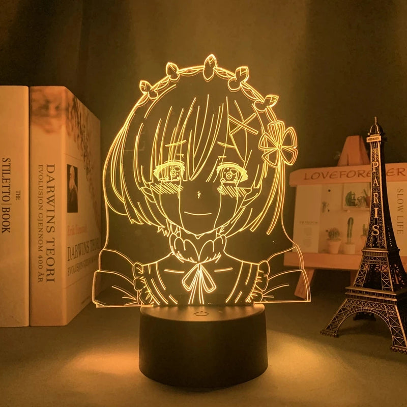 Lâmpada de anime Re Zero para decoração
