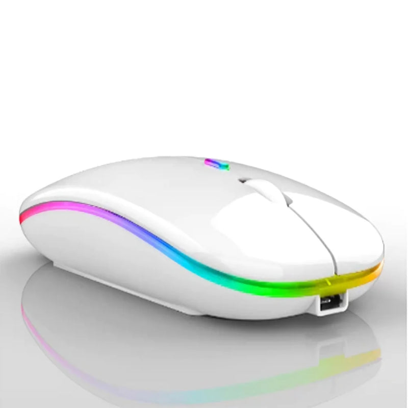 Mouse Sem Fio Wireless Recarregavel 2,4 Ghz com Led RGB