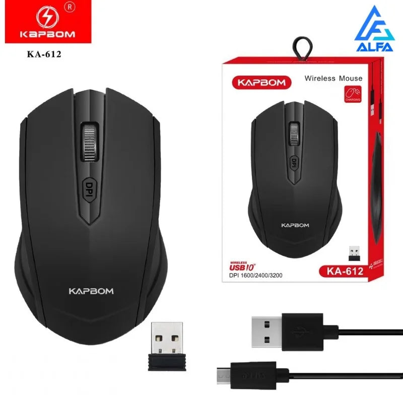 Mouse Sem Fio Recarregável KA-612 3200Dpi