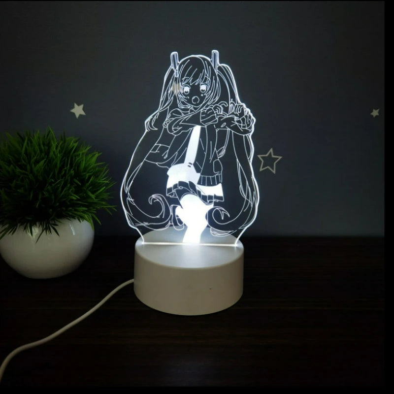 Luminária LED Luz Noturna Sala  Anime Hatsune Miku