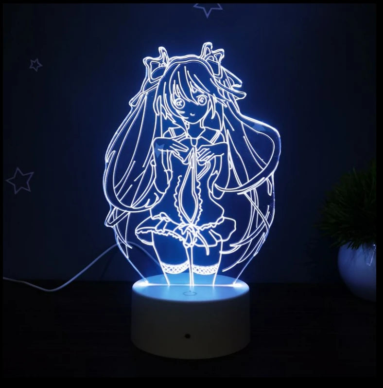 Luminária LED Luz Noturna Sala  Anime Hatsune Miku