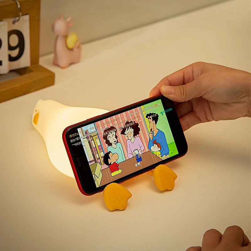 Pato Recarregável LED Night Light Pat Silicone Regulável