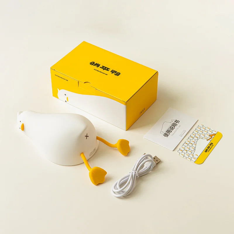 Pato Recarregável LED Night Light Pat Silicone Regulável
