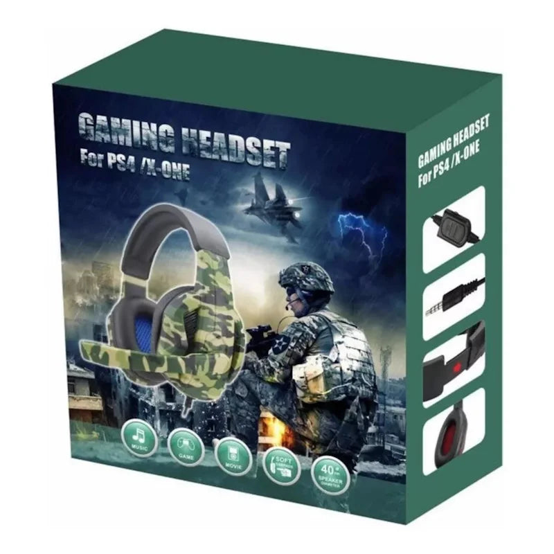 Camouflage Gamer Headset With Mic PS4 Xbox One Series PC