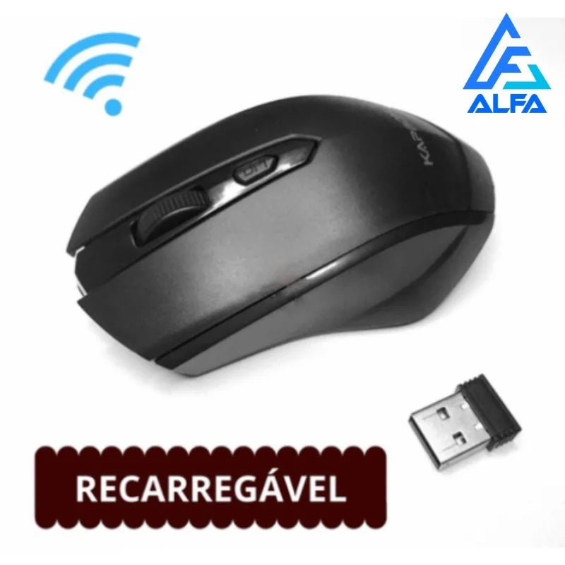 Mouse Sem Fio Recarregável KA-612 3200Dpi