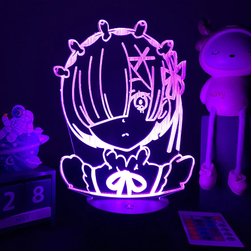 Lâmpada de anime Re Zero para decoração
