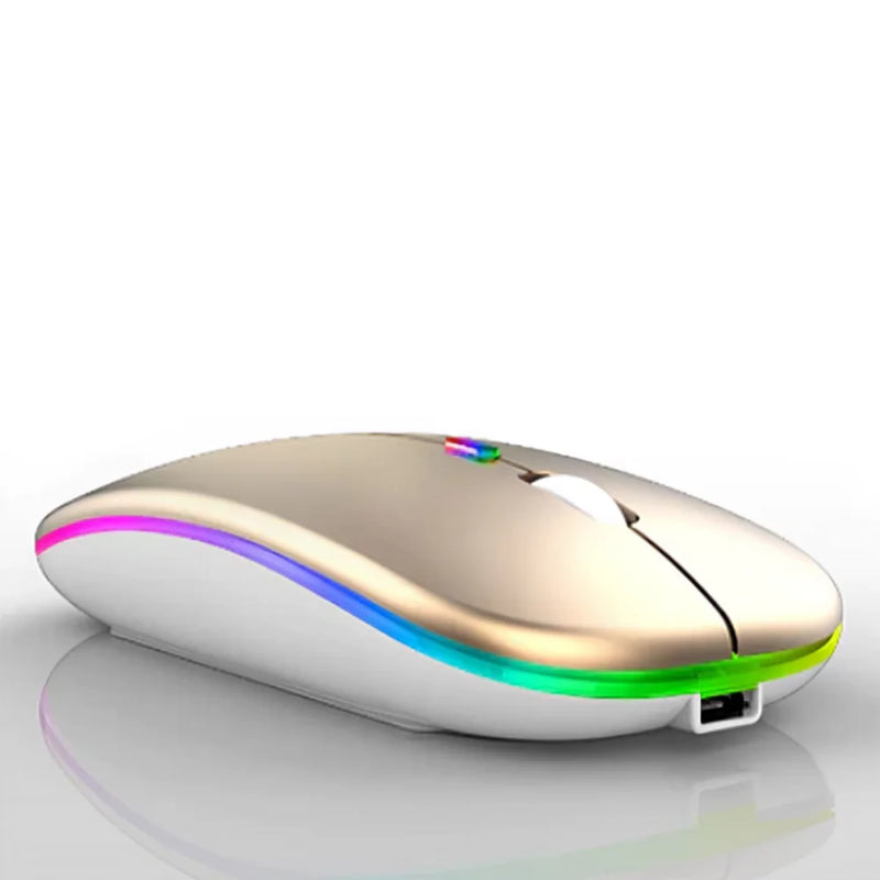 Mouse Sem Fio Wireless Recarregavel 2,4 Ghz com Led RGB