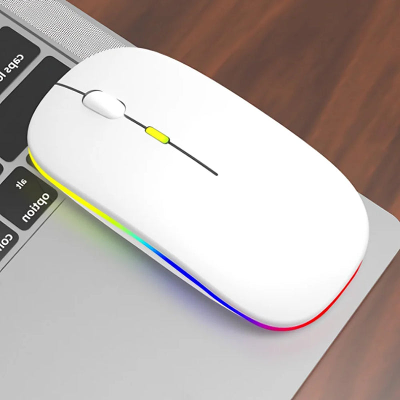 Mouse Sem Fio Wireless Recarregavel 2,4 Ghz com Led RGB