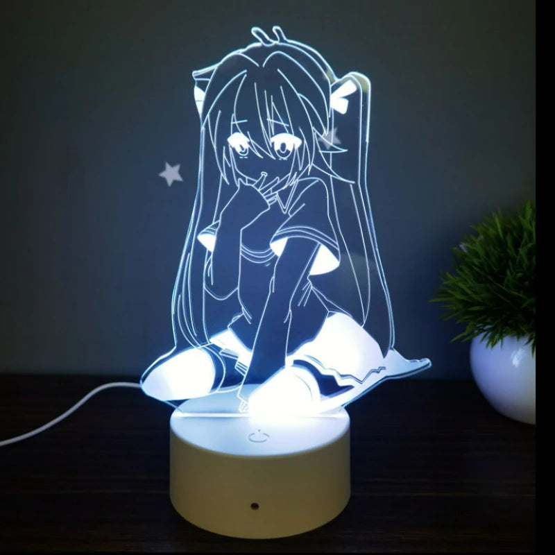 Luminária LED Luz Noturna Sala  Anime Hatsune Miku