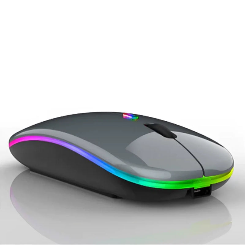Mouse Sem Fio Wireless Recarregavel 2,4 Ghz com Led RGB