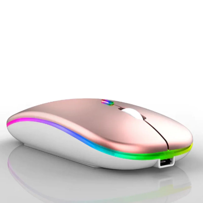 Mouse Sem Fio Wireless Recarregavel 2,4 Ghz com Led RGB