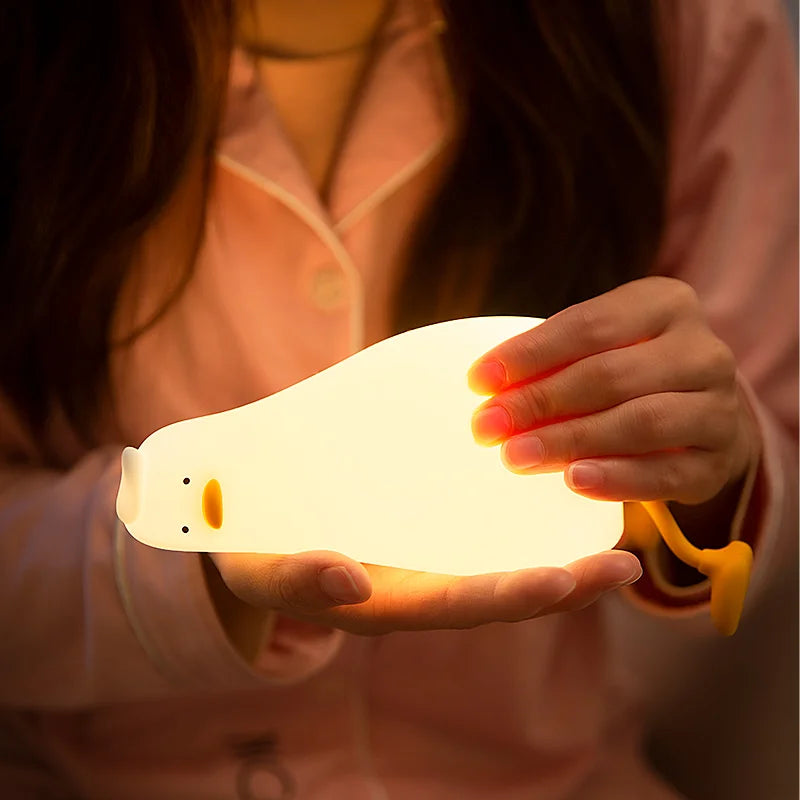 Pato Recarregável LED Night Light Pat Silicone Regulável