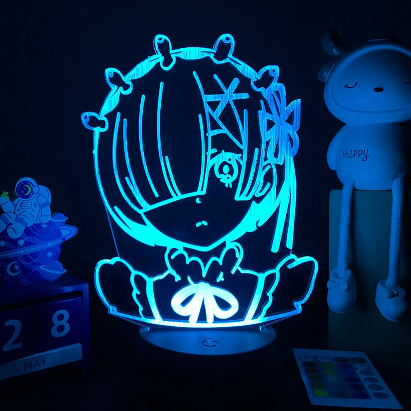 Lâmpada de anime Re Zero para decoração