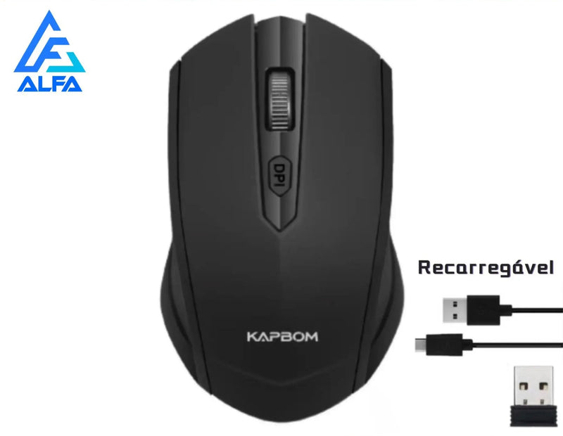 Mouse Sem Fio Recarregável KA-612 3200Dpi