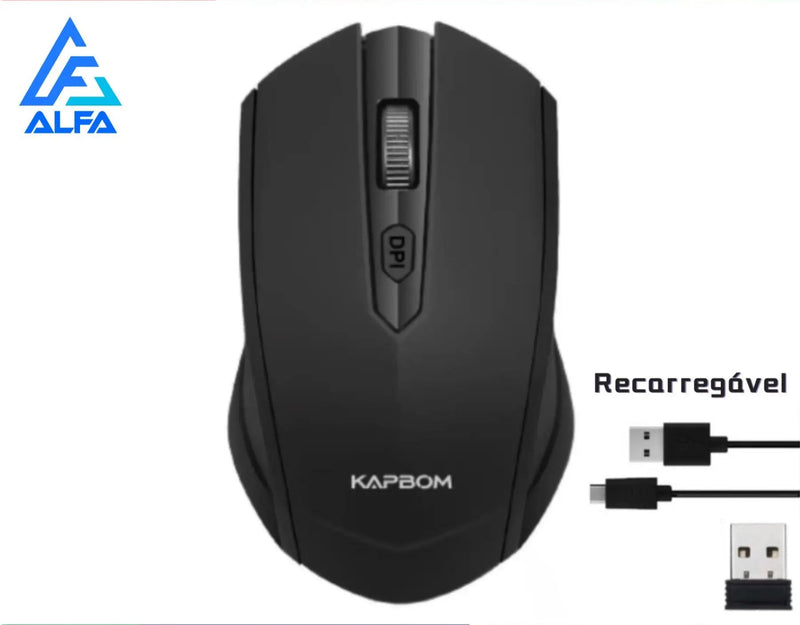 Mouse Sem Fio Recarregável KA-612 3200Dpi