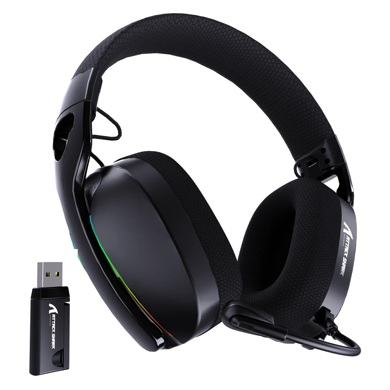 Headset Gamer ATTACK SHARK L90 Flexível, Destacável com Cancelamento de Ruído, RGB