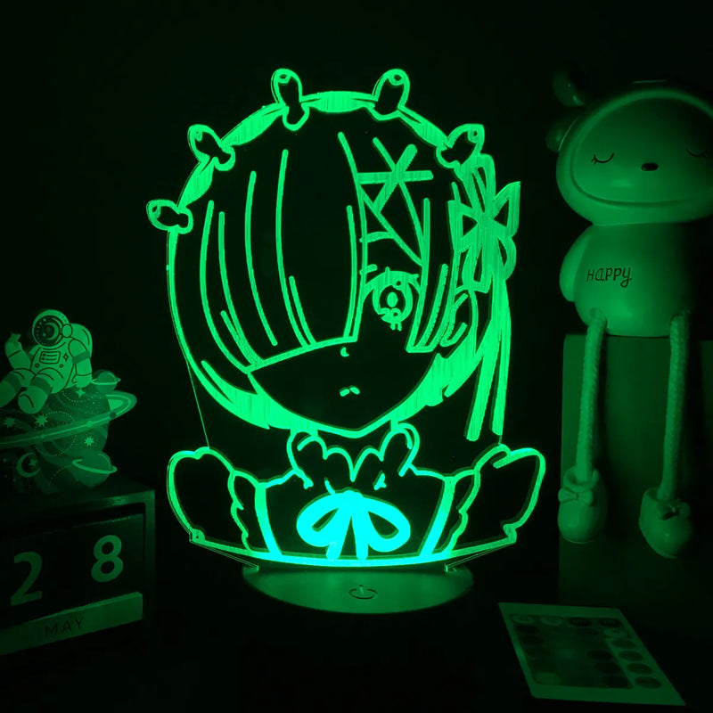 Lâmpada de anime Re Zero para decoração