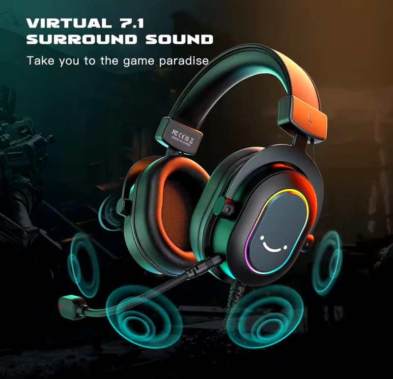 Fifine Fone de Ouvido RGB Dinâmico para Jogos.
