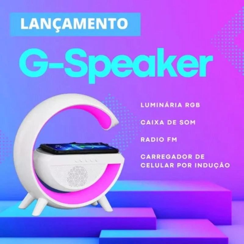 Luminária De Mesa G Speaker Smart Station Bluetooth C/ Som