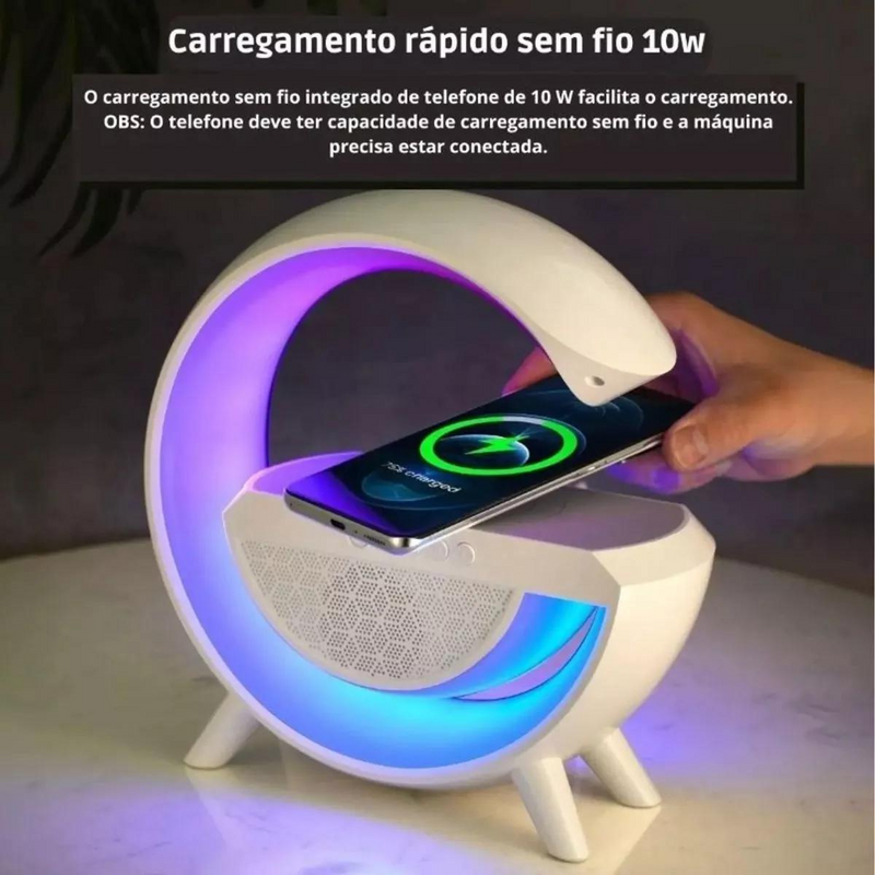 Luminária De Mesa G Speaker Smart Station Bluetooth C/ Som